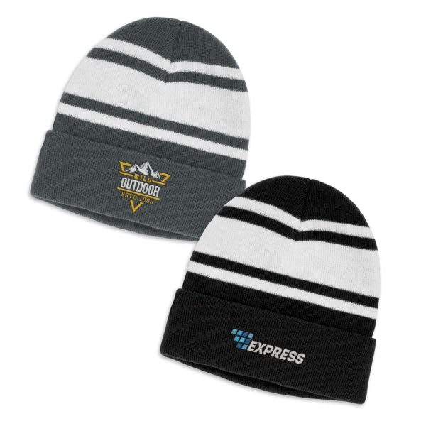 Cozy Knit Beanie Hat - Warm Winter Accessory with Striped Design