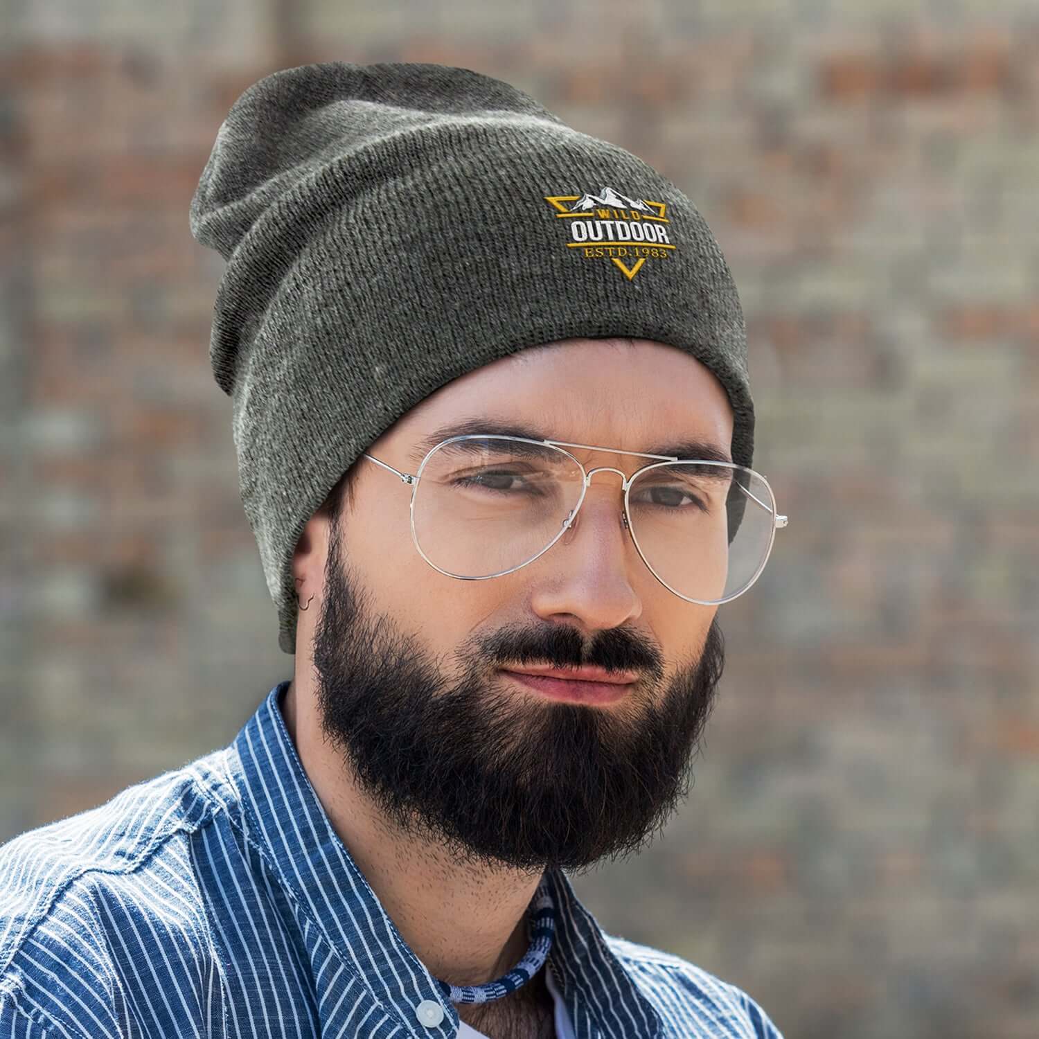 Relaxed Two-Tone Slouch Beanie – Soft Acrylic Winter Cap for Comfort - Image 3